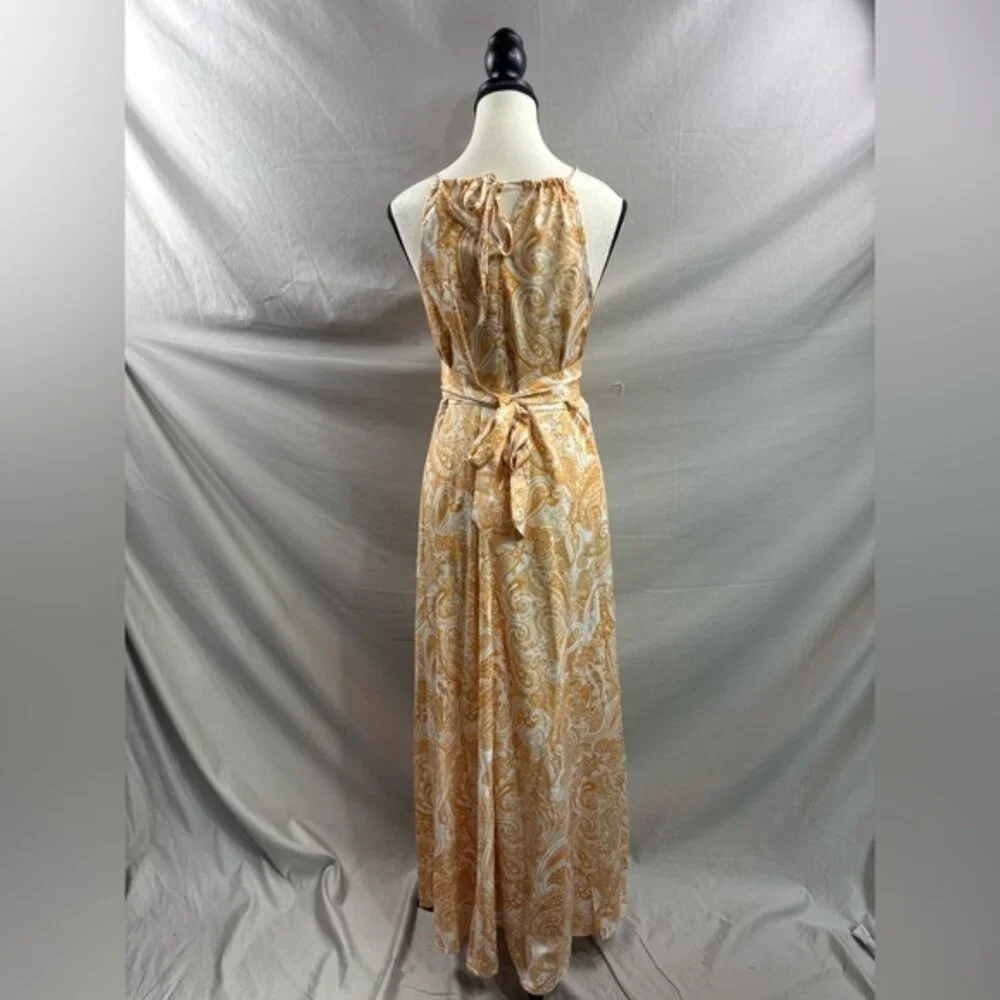 LAST ONE 🔥 Paisley Halter Neck Maxi Dress Yellow - Picture 7 of 9